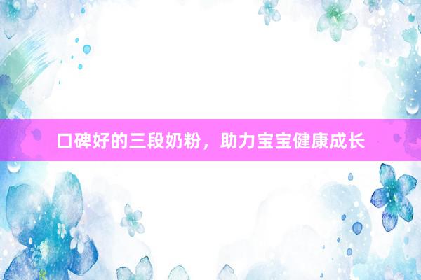 口碑好的三段奶粉，助力宝宝健康成长
